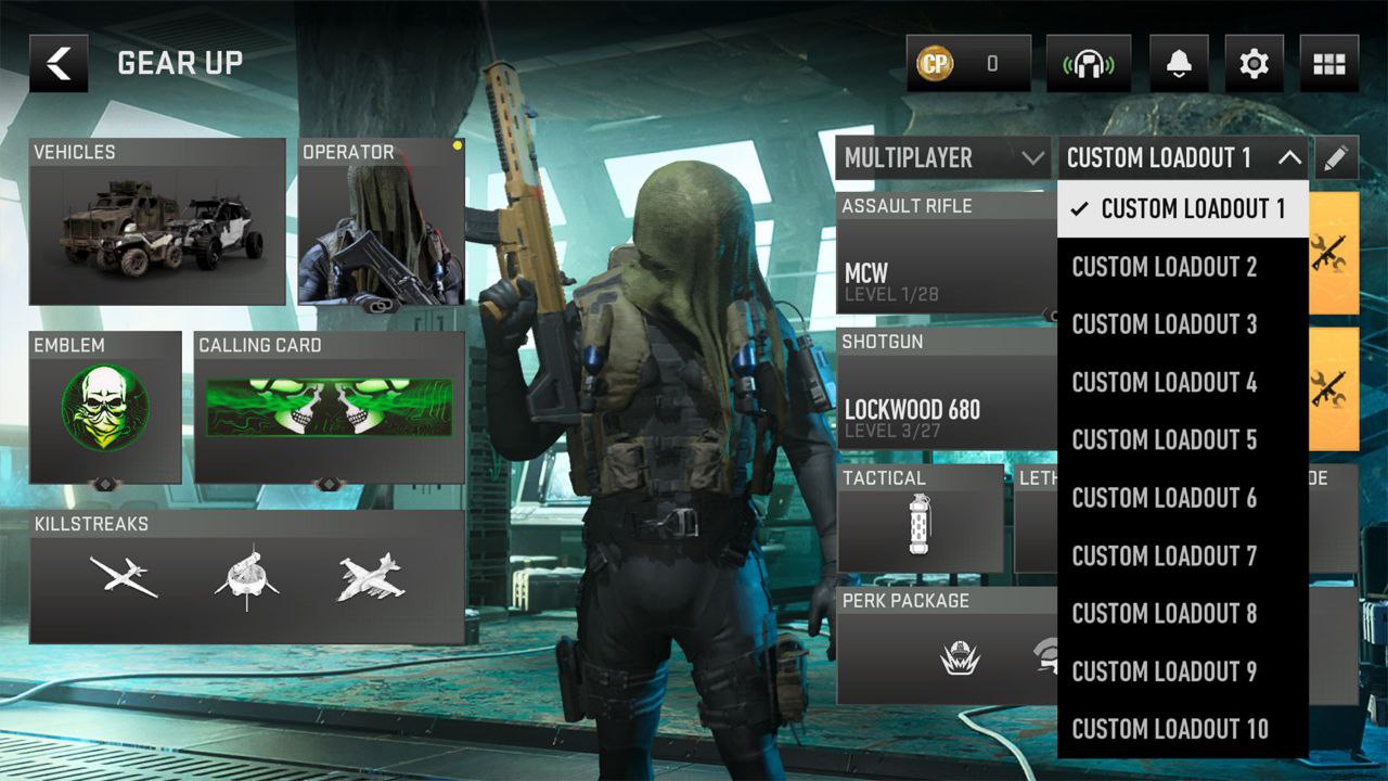 warzone mobile menu